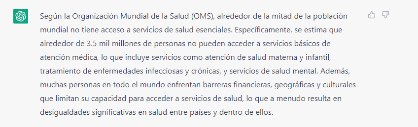 Chat GPT Porcentaje de acceso